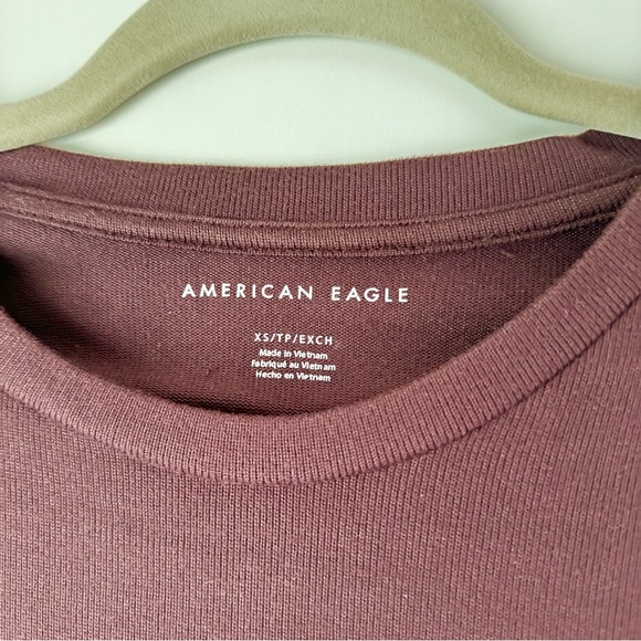 🍷 AMERICAN EAGLE SOFT AND SEXY LONG SLEEVE BURGUNDY MAROON SWEATER - Picture 5 of 5